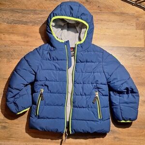 Gerry Weber Navy Puffer Jacket with Neon Highlights